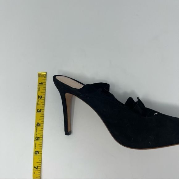 Loeffler Randall Langley Ruffle Mule Black Suede - Picture 8 of 9